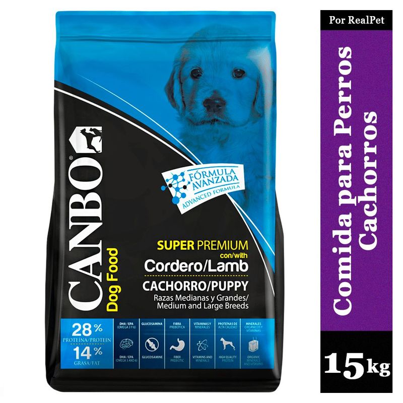 CANBO - Comida Perro Cachorro Mediano y Grande Canbo Cordero 15 kg