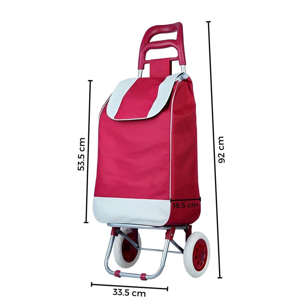 MINARI - Carrito de Compras Mercado Plegable Portátil Guinda 27C
