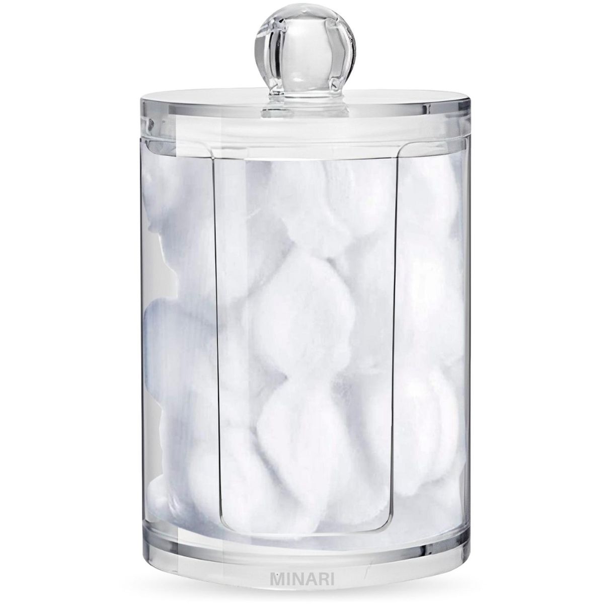 MINARI - Organizador Acrílico Dispensador de Algodón Maquillaje A160
