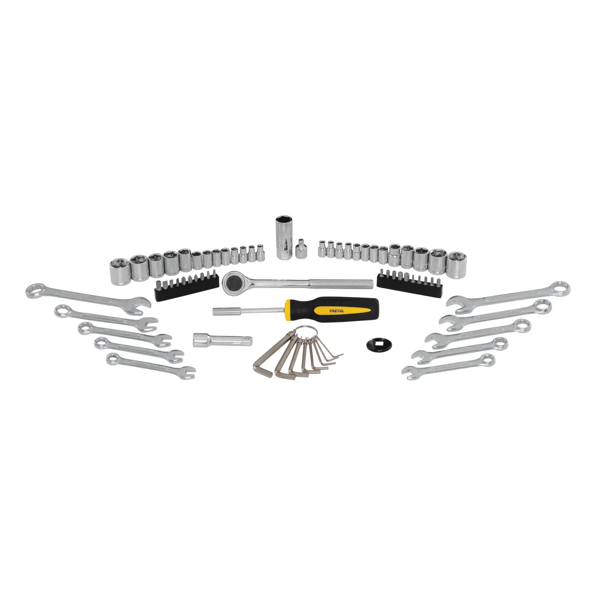 PRETUL - Juego de 70 herramientas 1/4" y 3/8" para mecánico COD 22981 Pretul