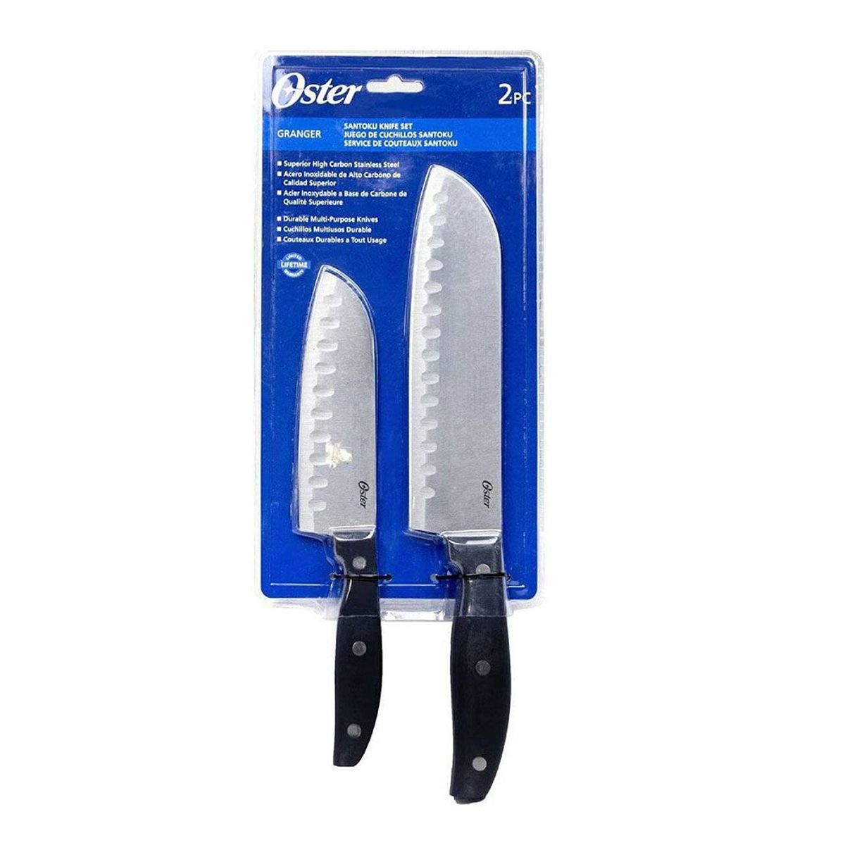 OSTER - Set 2 Cuchillos Acero Inox Santoku Oster 75680-02