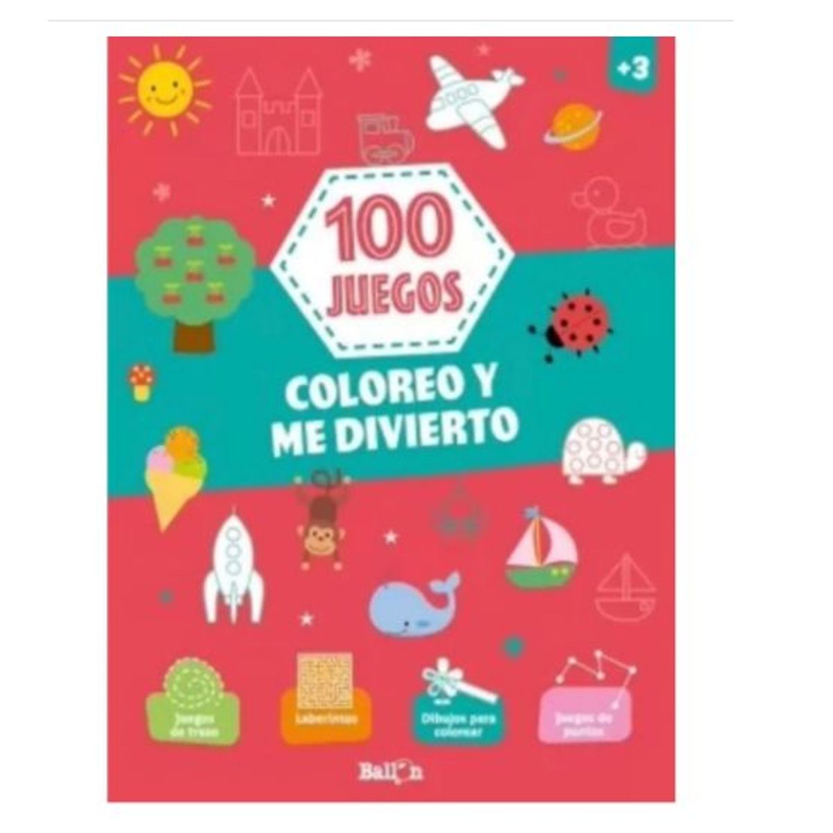 GENERICO - Libro Infantil 100 Juegos - Coloreo y me Divierto