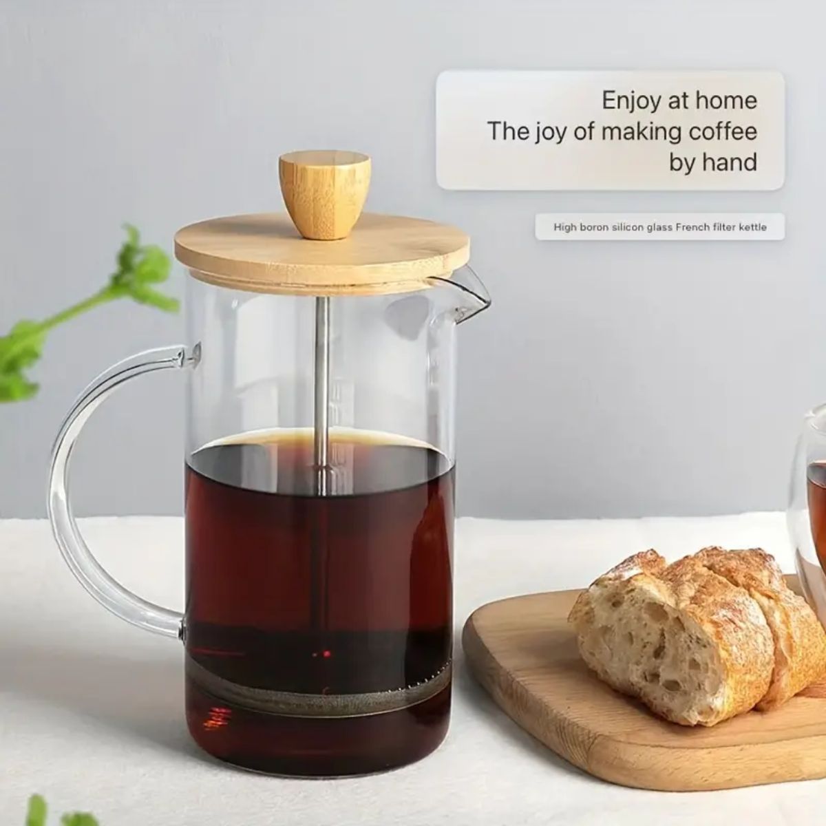 GENERICO - Cafetera prensa bambu 700 ml