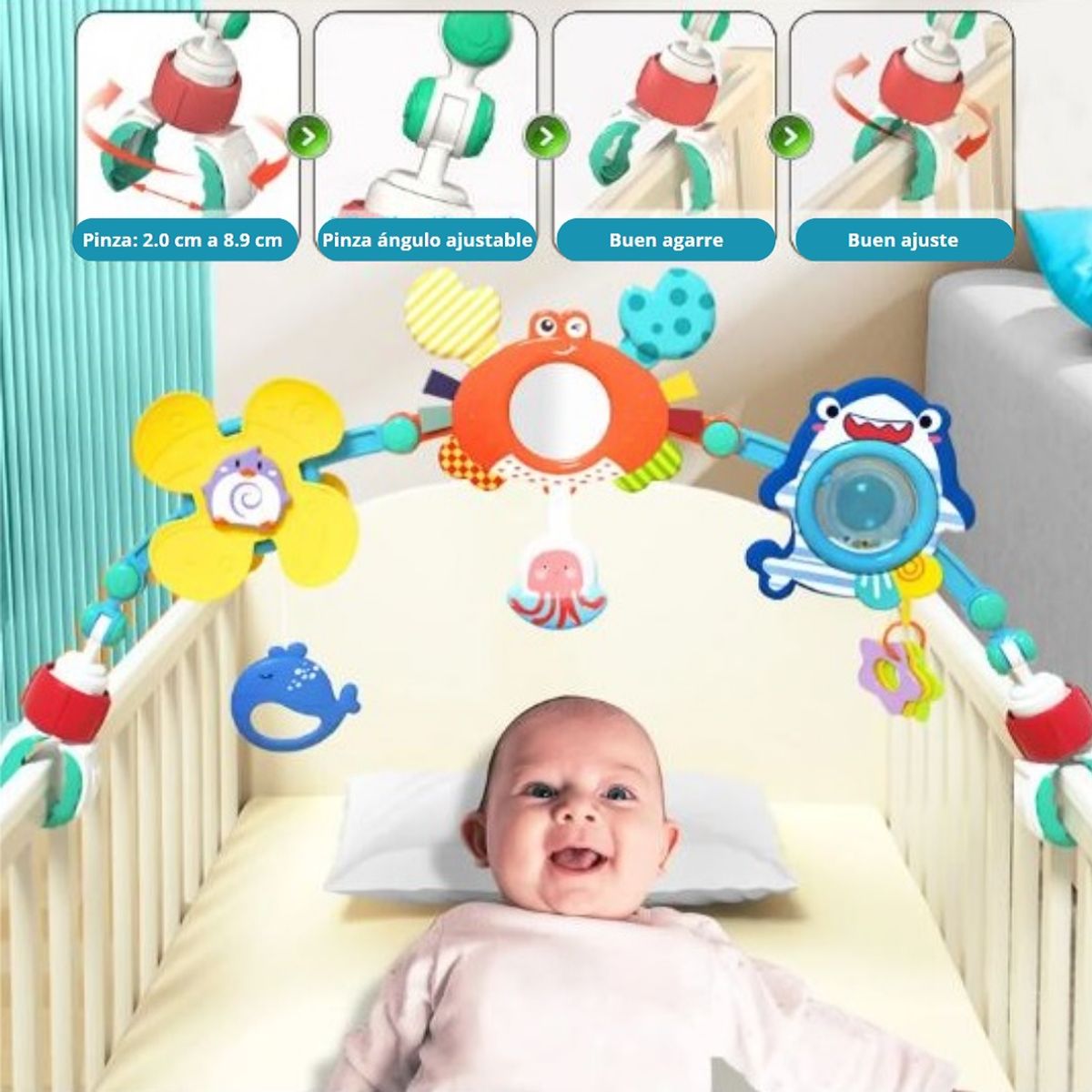 GENERICO - ARCO DE JUEGOS MOVIL PARA CUNA Y COCHE DE BEBE