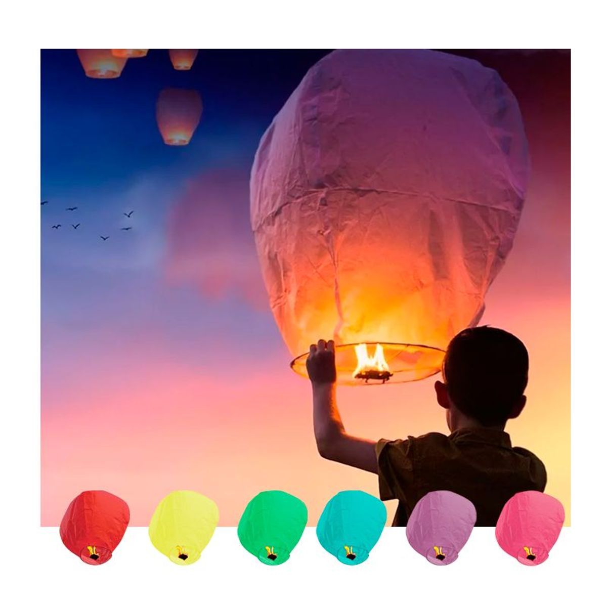 GENERICO - Globos Cantoya Color AL AZAR x 12 unds