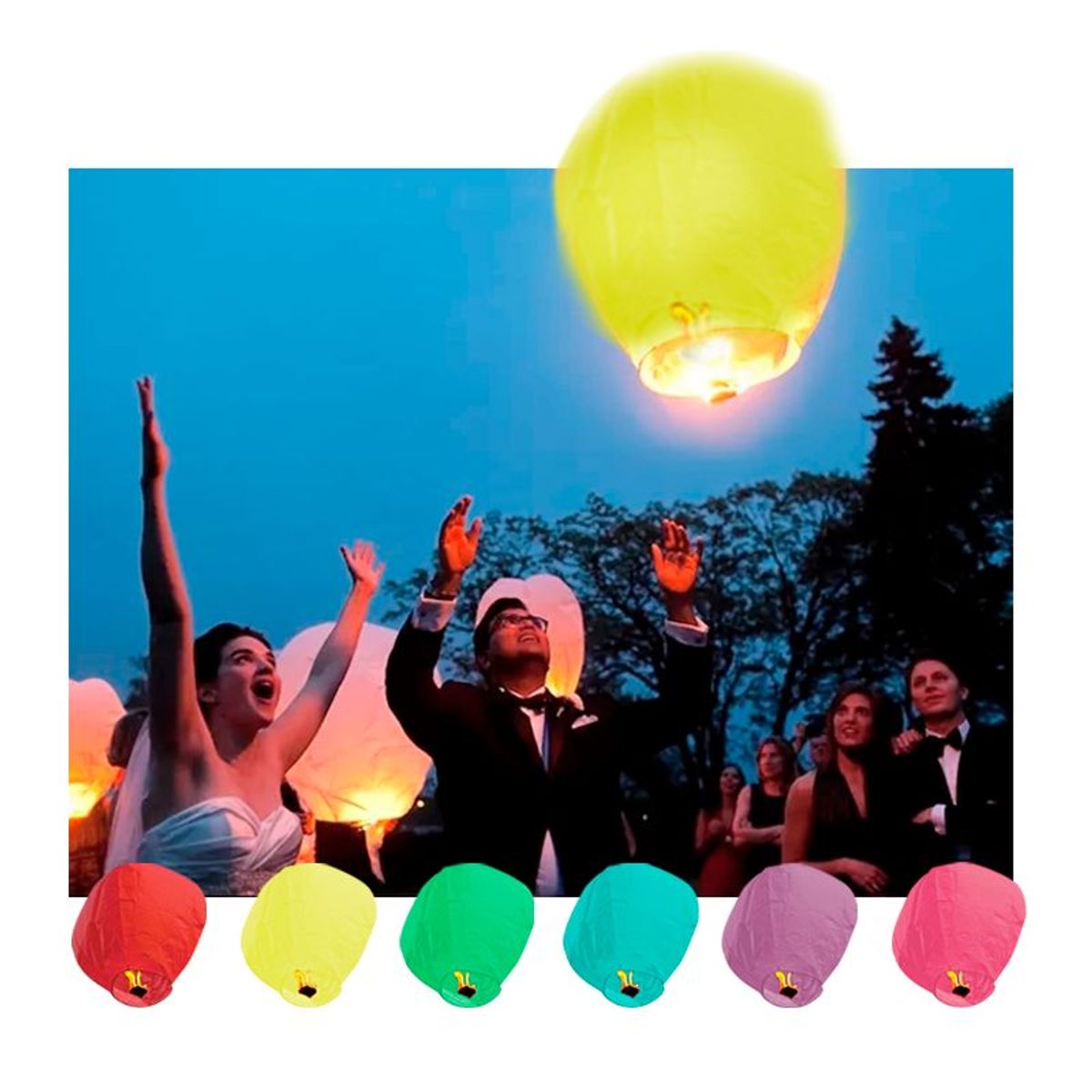 GENERICO - Globos Cantoya Color AL AZAR x 12 unds