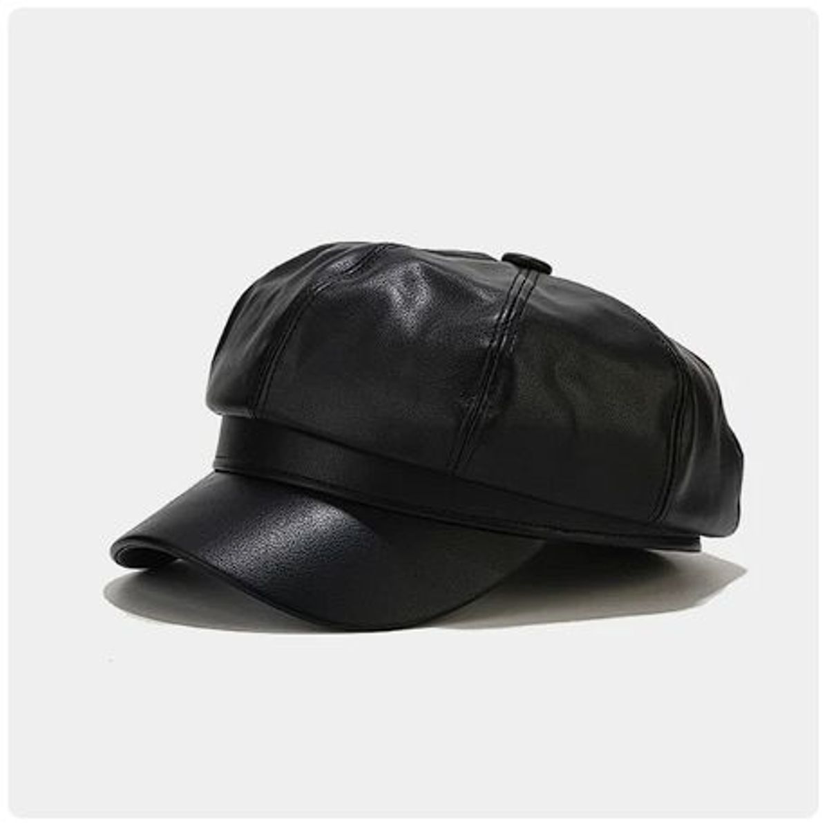 KAST PE - Boina de Mujer Jordana Cuero PU Liso Estilo Beck - Negro