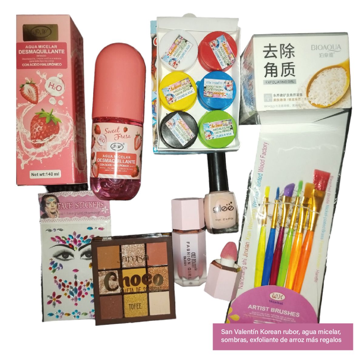 GENERICO - Pack korean exfoliante arroz rubor sombras regalos