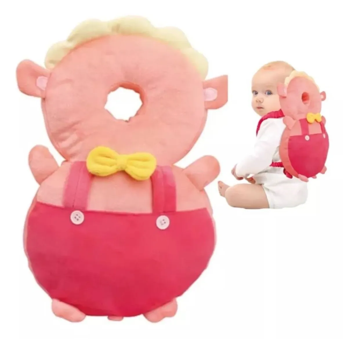 GENERICO - PROTECTOR DE CABEZA-MOCHILA AMORTIGUADORA DE CAIDA-BEBE ROSA