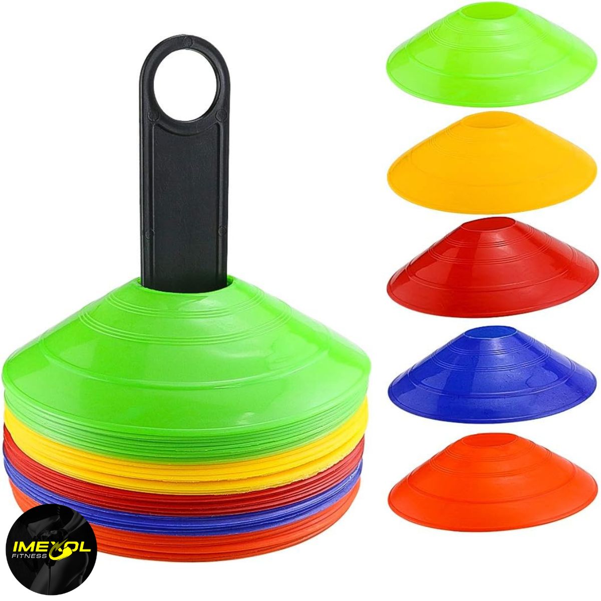 GENERICO - Set 50 Conos Tortuga Entrenamiento Crossfit +estante