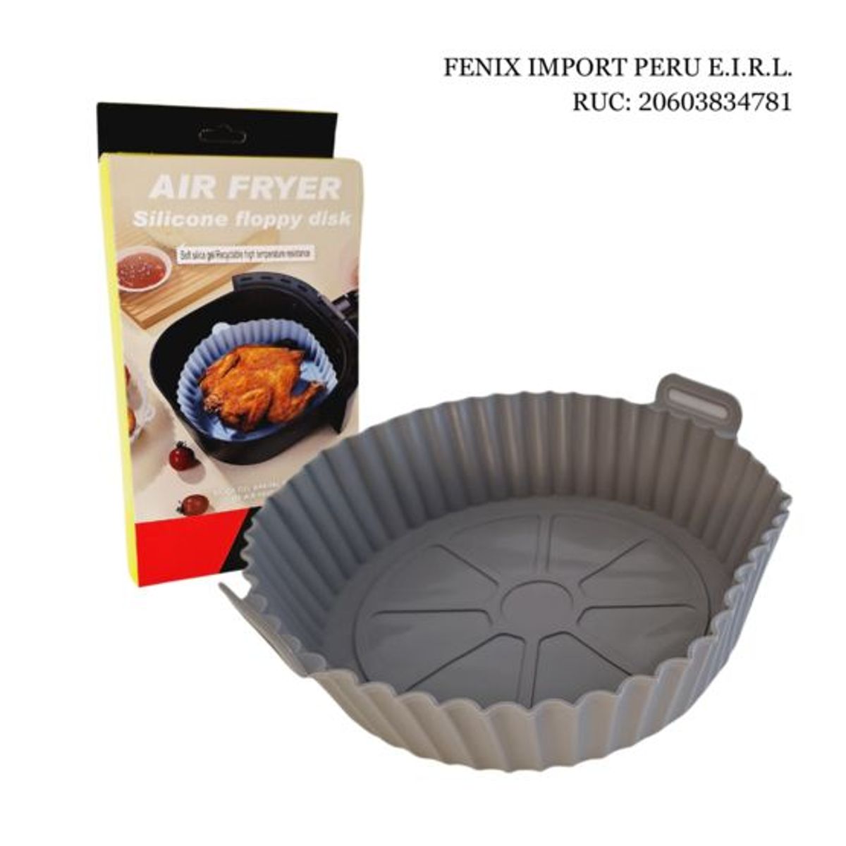 GENERICO - Molde Freidora Aire Silicona Reutilizable Antiadherente Gris