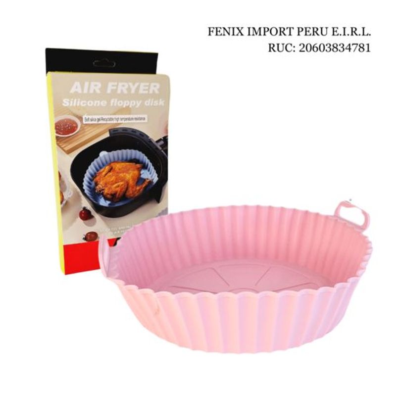 GENERICO - Molde Freidora Aire Silicona Reutilizable Antiadherente Rosado