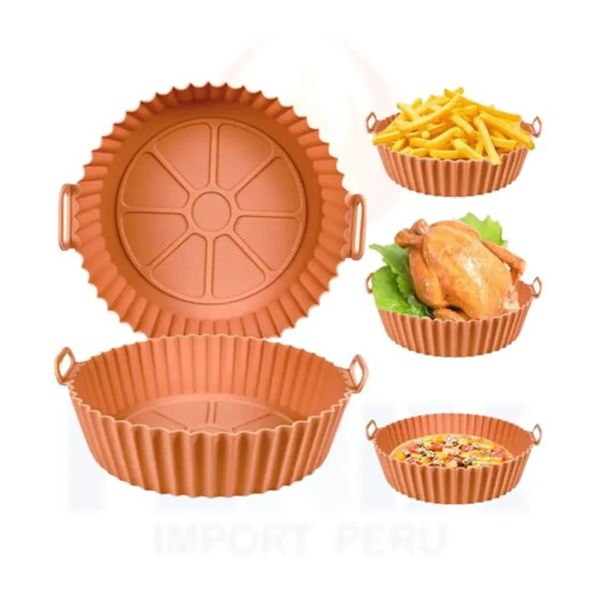 GENERICO - Molde Freidora Aire Silicona Reutilizable Antiadherente Beige