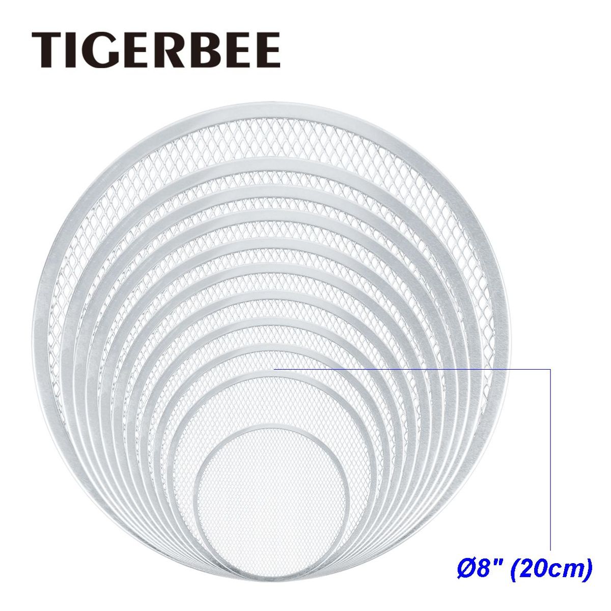 TIGERBEE - REJILLA DE ALUMINIO PARA PIZZA  DE 20CM