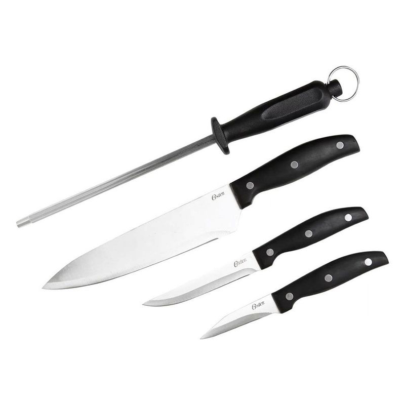 OSTER - Juego de Cuchillos 4Pzs Acero Inoxidable BALDWYN Negro
