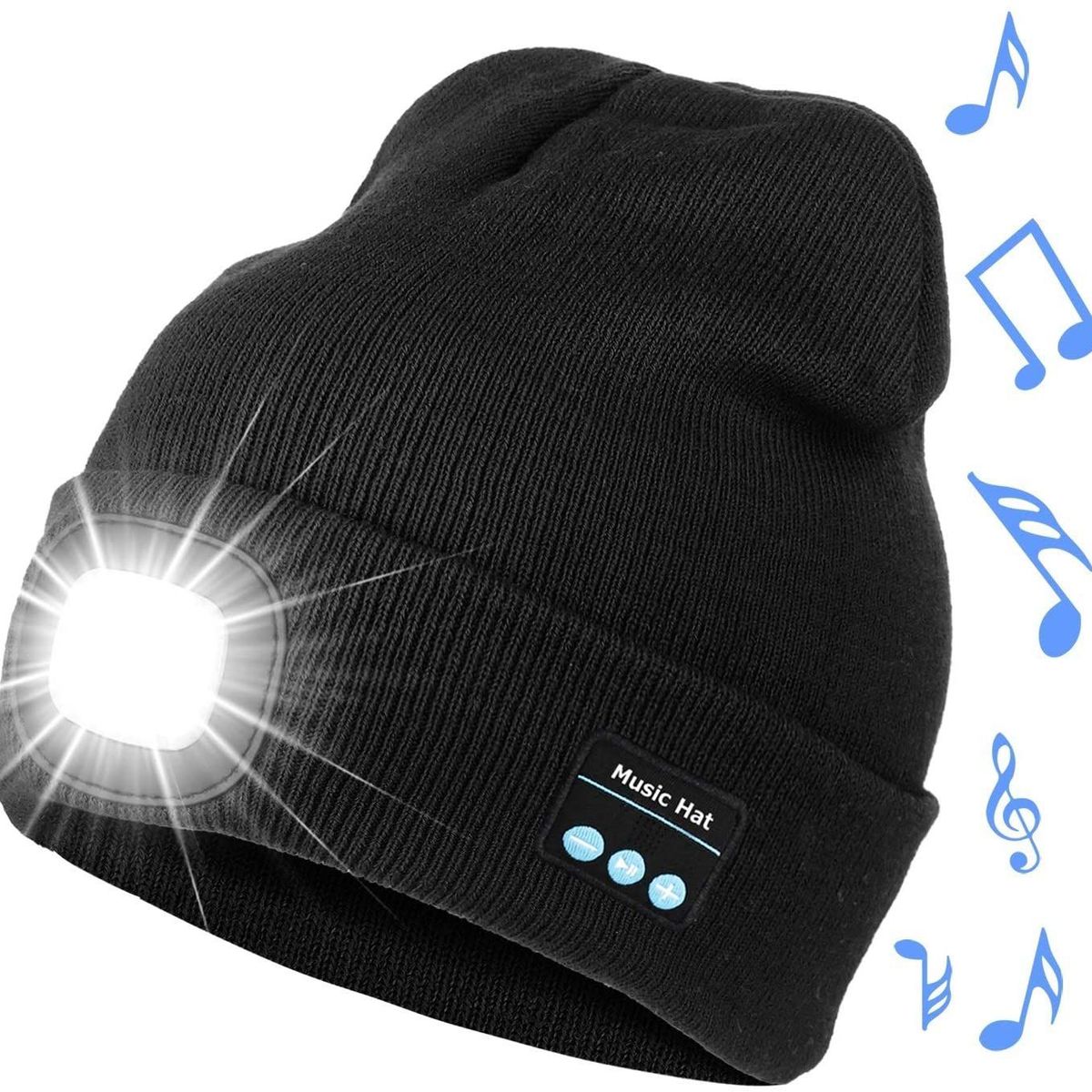 GENERICO - Gorro Bluetooth Recargable Con Luces UNISEX talla standar