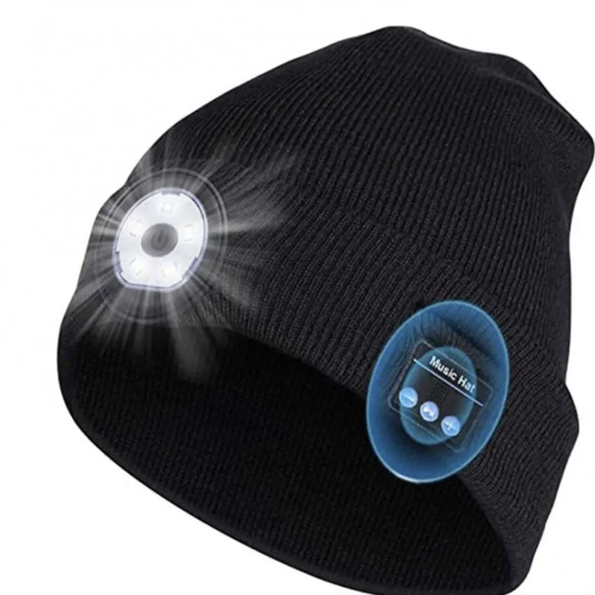 GENERICO - Gorro Bluetooth Recargable Con Luces UNISEX talla standar