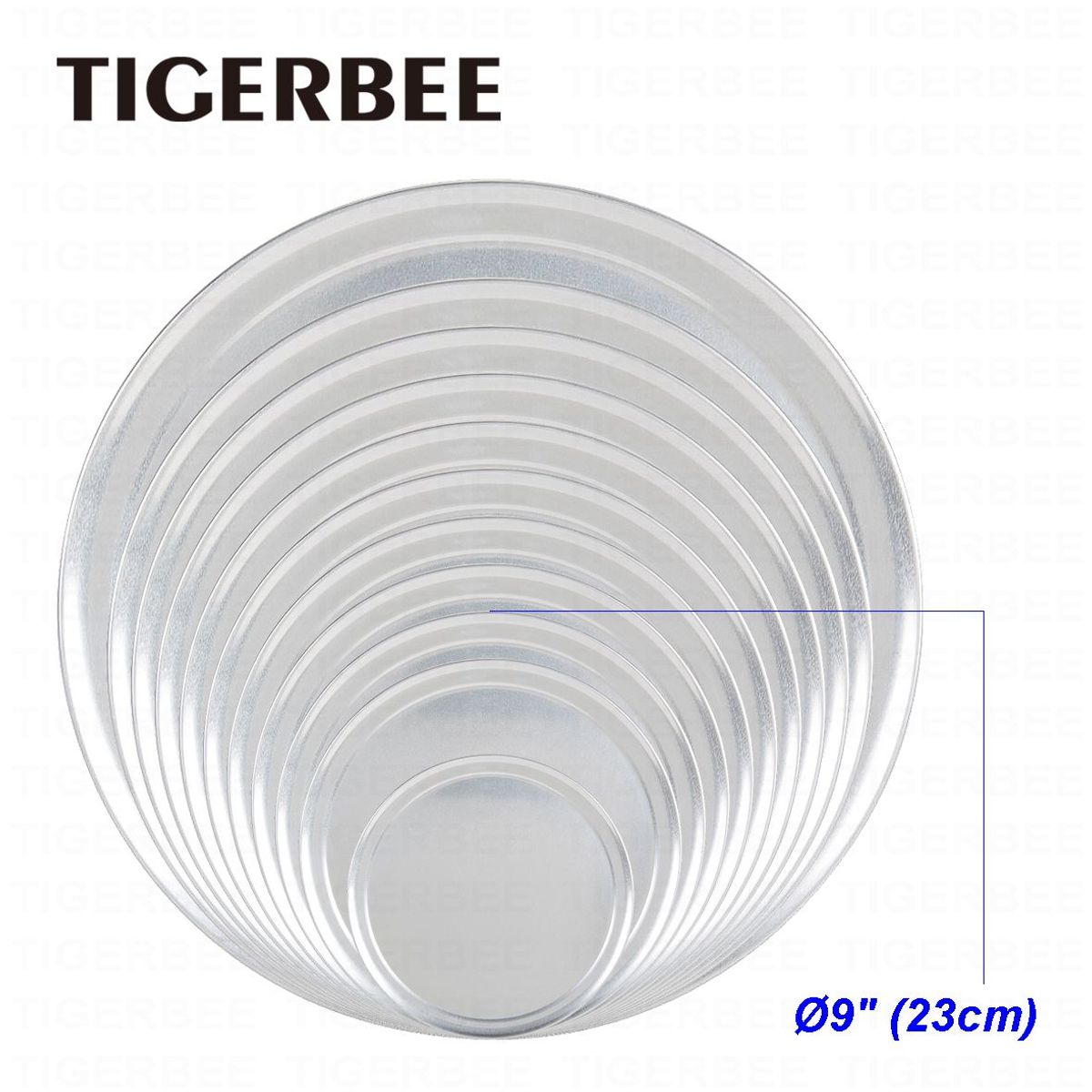TIGERBEE - BANDEJA DE ALUMINIO PARA PIZZA DE 23CM