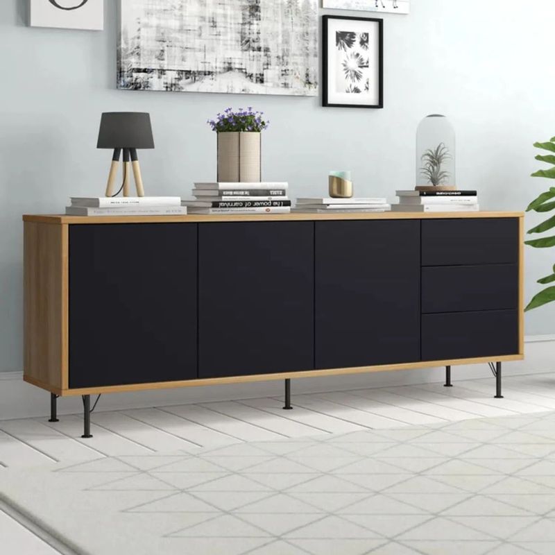 TU MESITA - Recibidor Contemporáneo Marqués Negro 206 cm TU MESITA