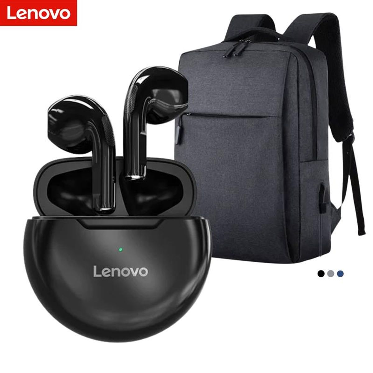LENOVO - Audífonos inalámbricos lenovo HT38 Mochila Basic Regalo