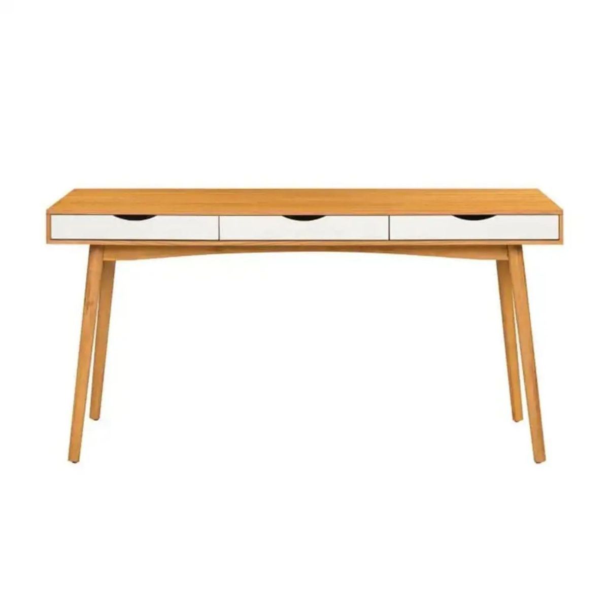 TU MESITA - Escritorio Vintage 3 cajones Tulio color Blanco/Duna TU MESITA