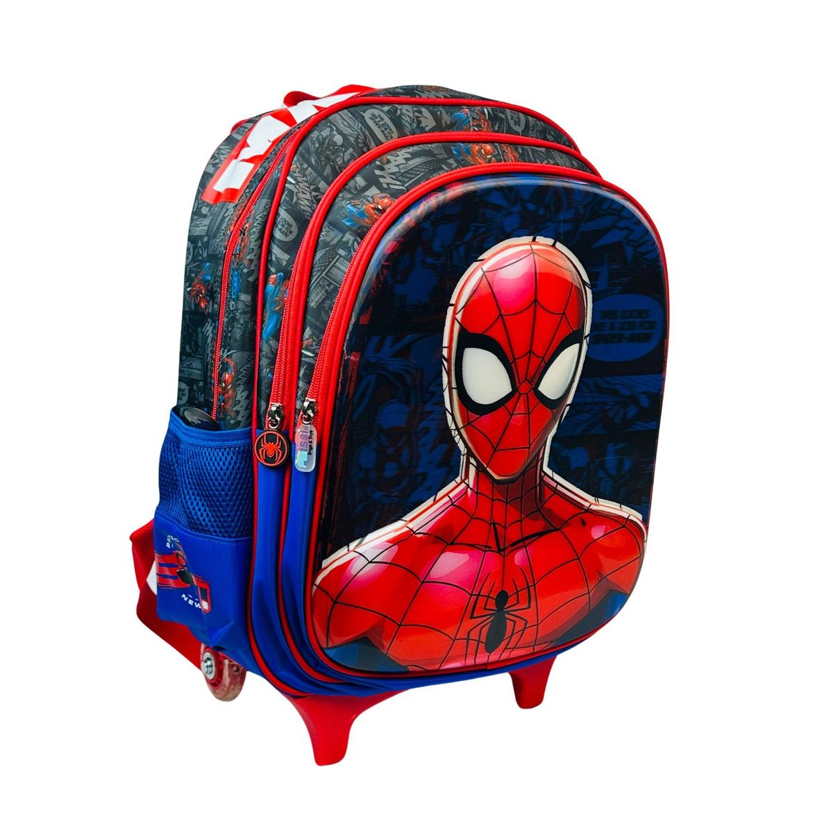 GENERICO - MOCHILA ESCOLAR OFFICE LONCHERA CARTUCHERA SPEDER-MAN CON RUEDAS