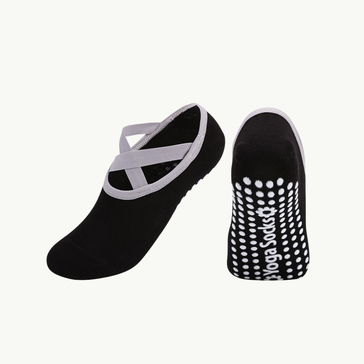 KAST PE - Medias Yoga Pilates Antideslizante Gym Hope Negro Gris