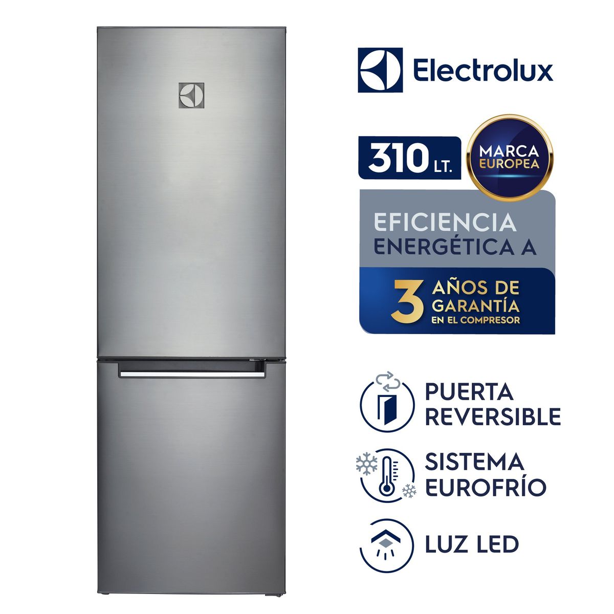 ELECTROLUX - Combo Refrigeradora 310L Gris ERT32G2KSQS  Microondas 20L EMDO20S2GSRUG Electrolux