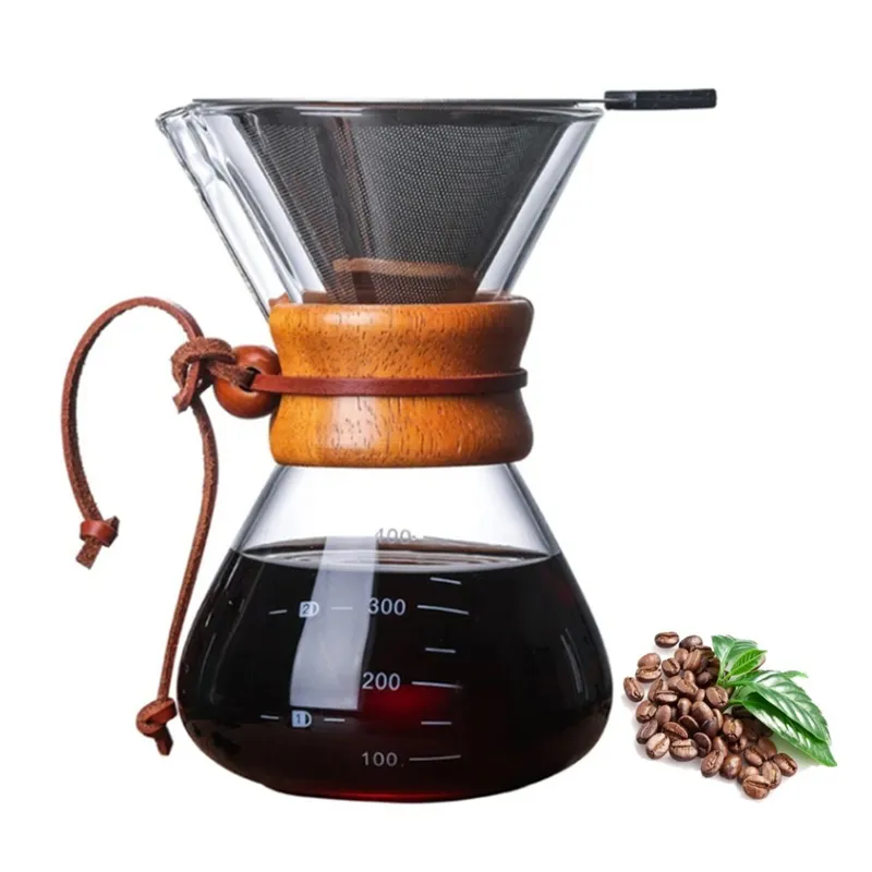 ICHIMATSU - Cafetera Gota a Gota Chemex 600ml con Colador de Acero