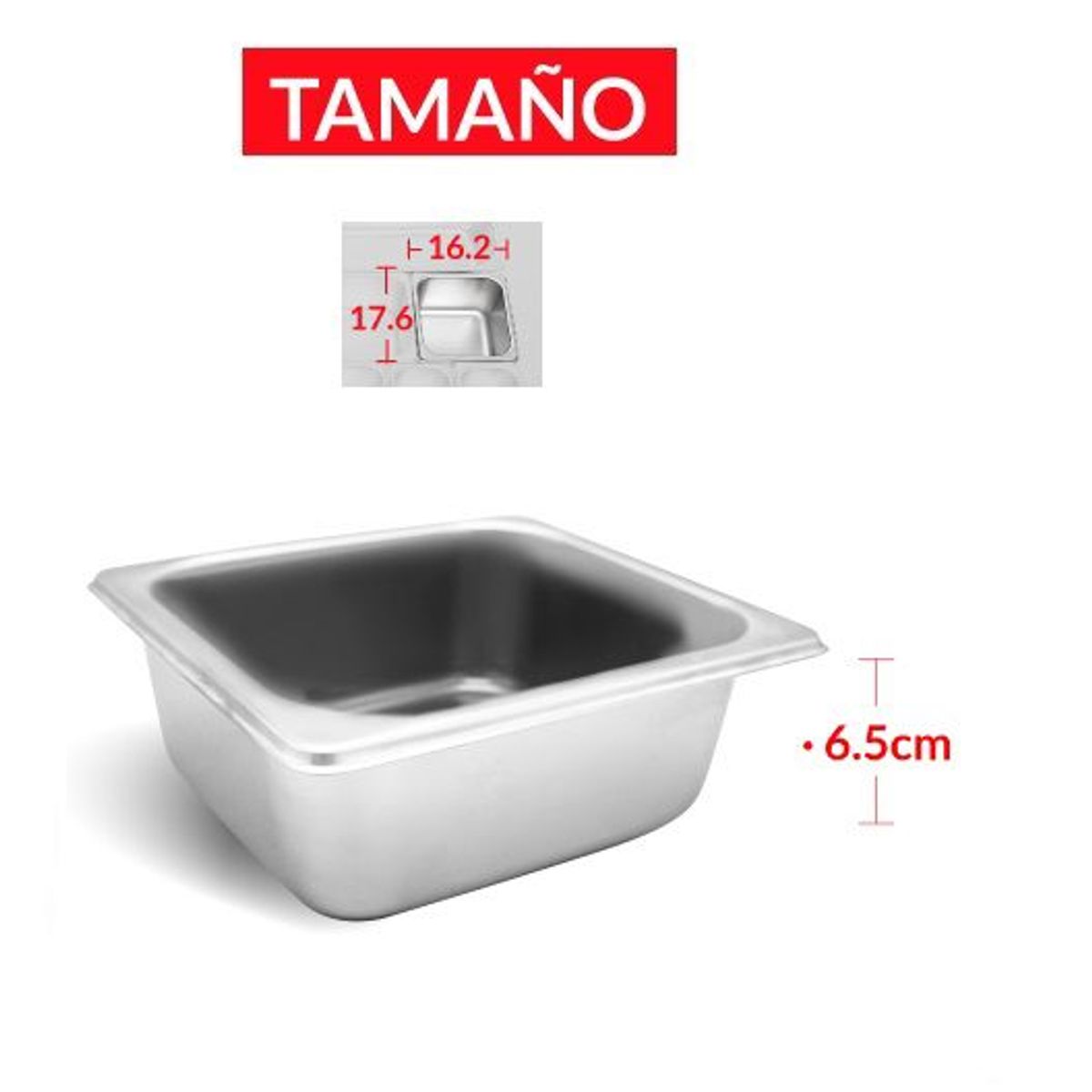 TIGERBEE - BANDEJA GASTRONÓMICA DE ACERO 17.6 cm x 16.2 x 6.5 cm