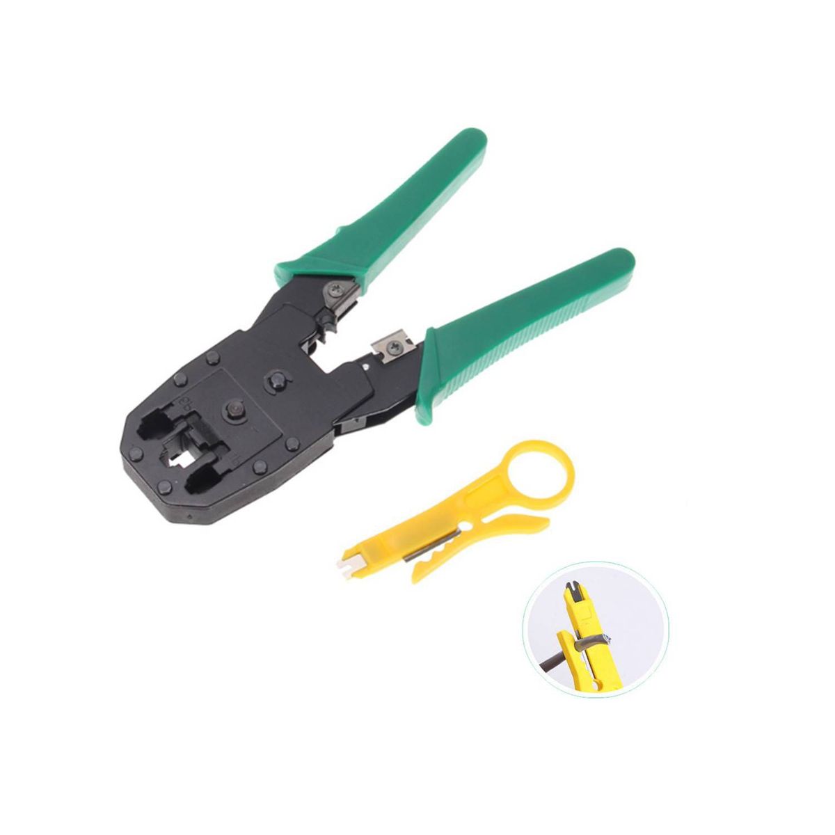 OEM - Crimpeador Ponchadora Rj45 Cable De Red 8P 6P Pela De Cable - Verde