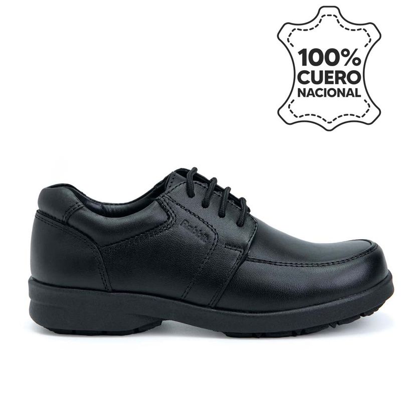 RABBIT - Zapato Escolar Casual PEPE-008 T Negro Rabbit Cuero