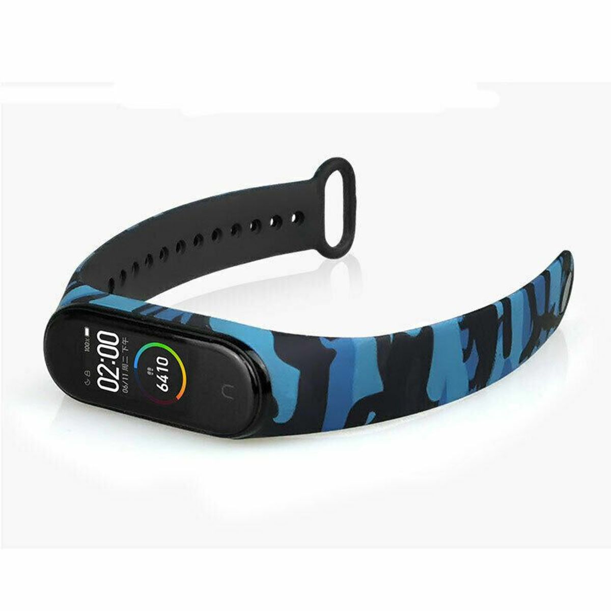 GENERICO - Correa De Silicona Camuflada Para Mi Band 7-Azul