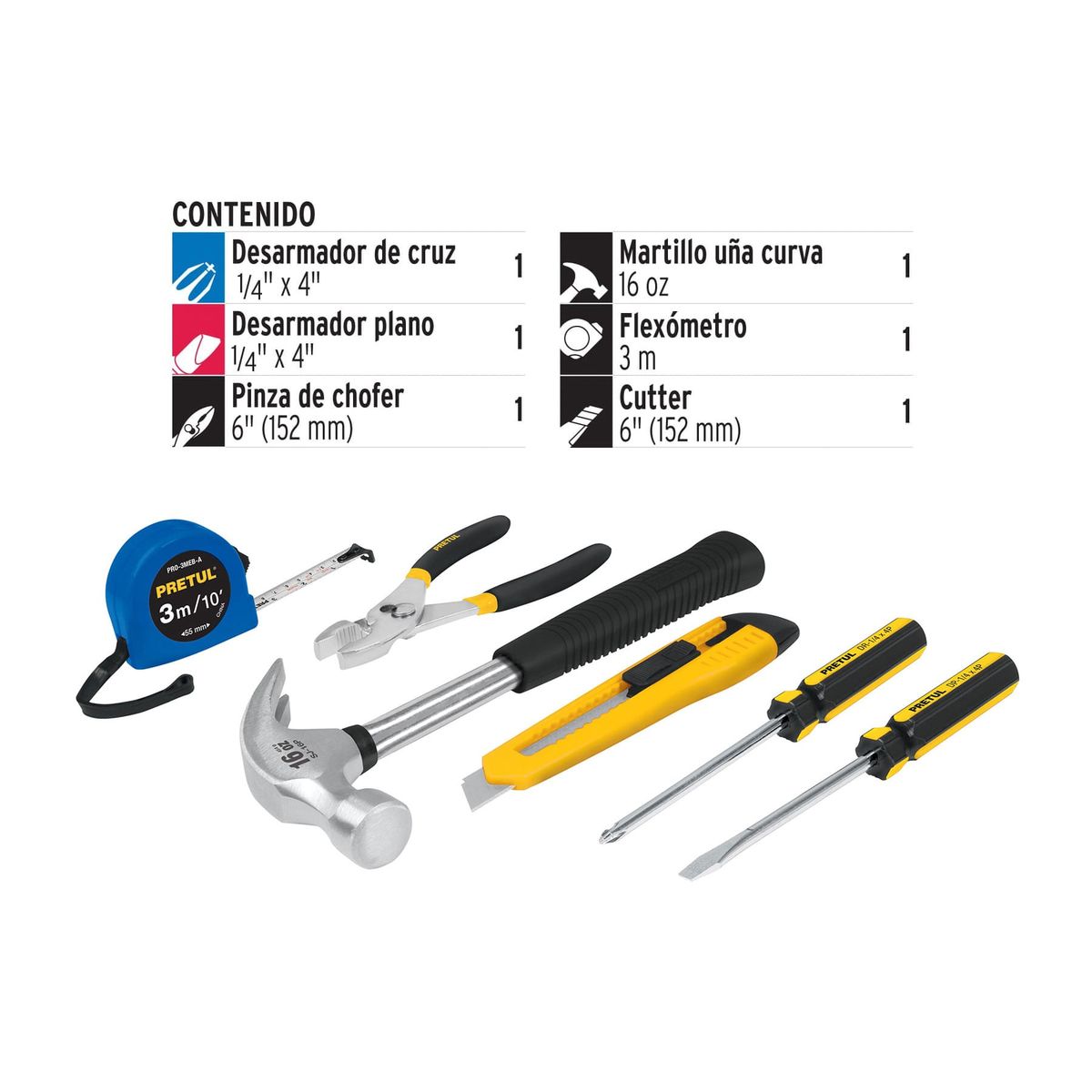 PRETUL - Juego de 6 herramientas caseras COD 22972 Pretul