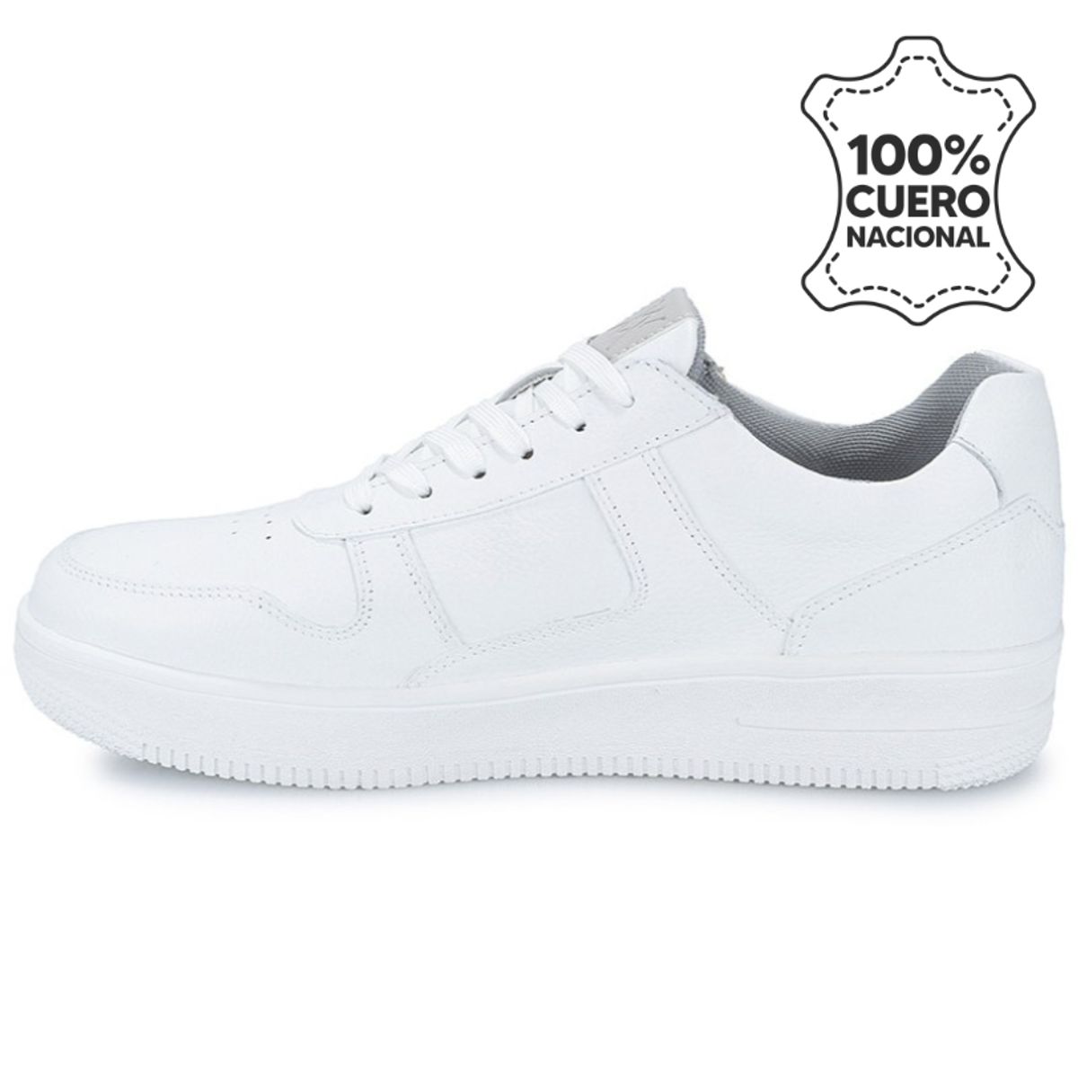 VIALE - Zapatilla Escolar Casual JOSE-020 Blanco Viale Homme Cuero