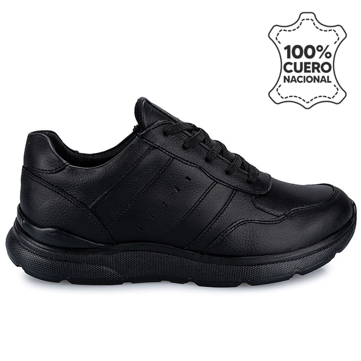 VIALE - Zapatilla Escolar Casual JOSE-017 Negro Viale Homme Cuero