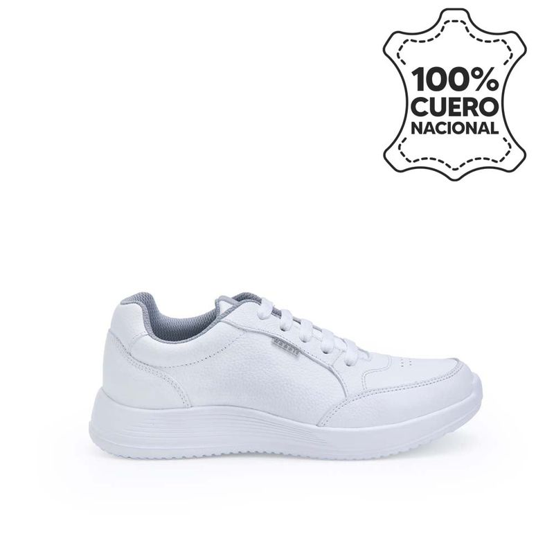 RABBIT - Zapatilla Escolar Casual ALEX-053 T Blanco Rabbit Cuero