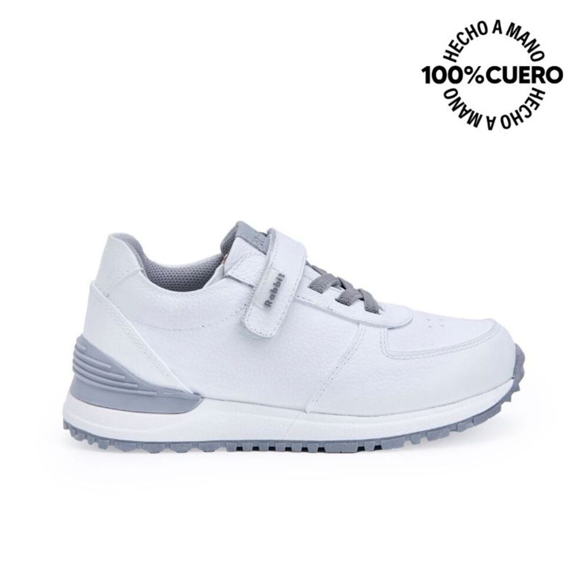 RABBIT - Zapatilla Escolar ANDREI-025 K Blanco Rabbit Cuero