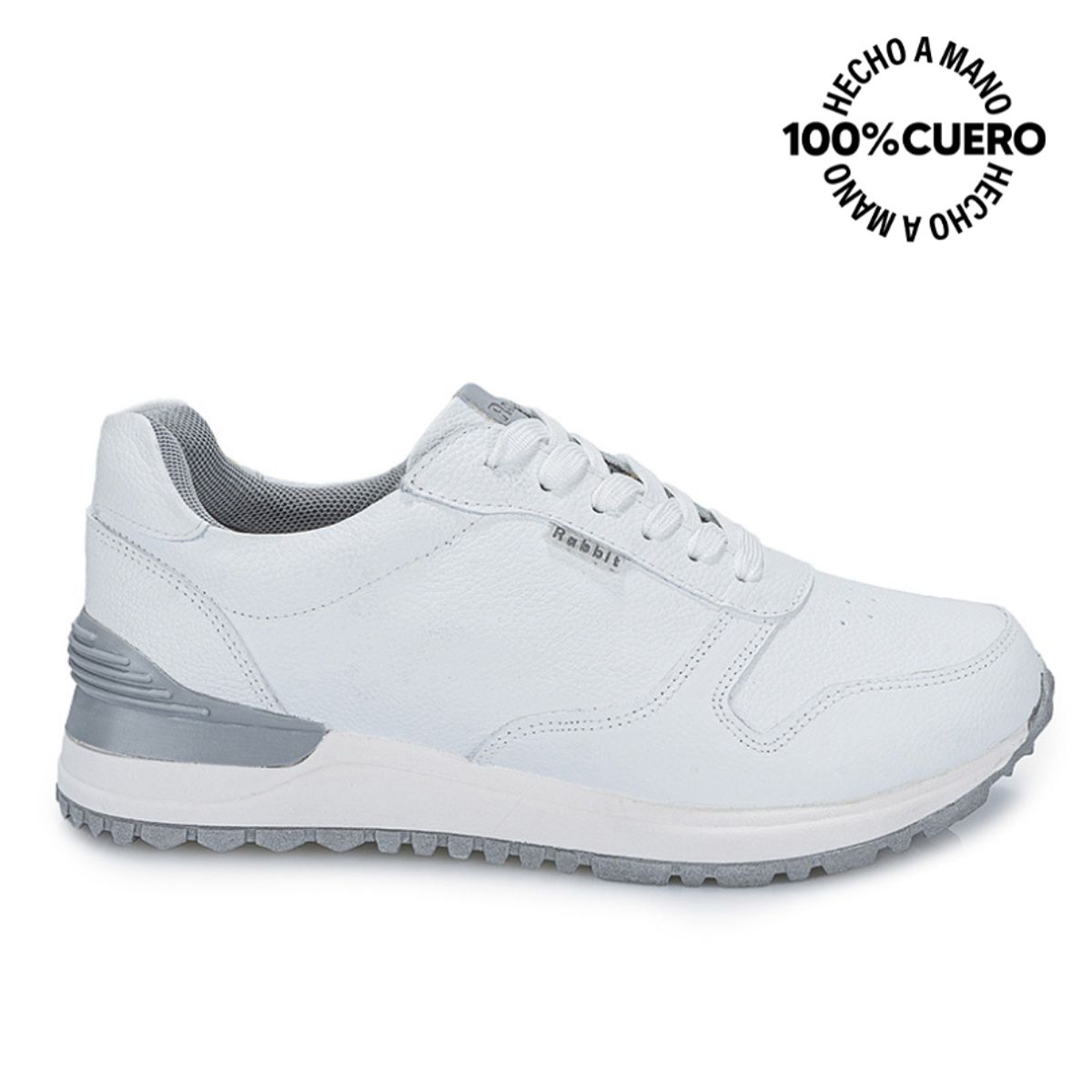 RABBIT - Zapatilla Escolar Unisex Casual ANDREI-027 T Blanco Rabbit Cuero