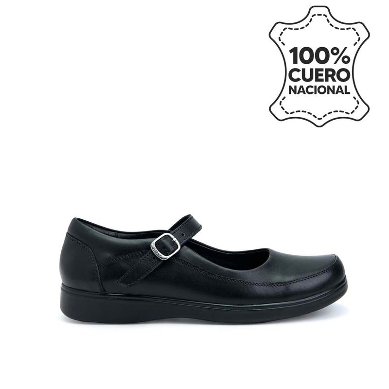 RABBIT - Zapato Escolar Ballerina Casual MANA-057 Negro Rabbit Cuero