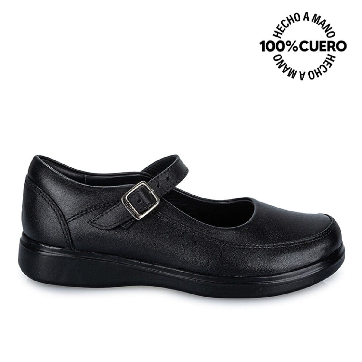 RABBIT - Zapato Escolar Ballerina Casual MANA-057 Negro Rabbit Cuero