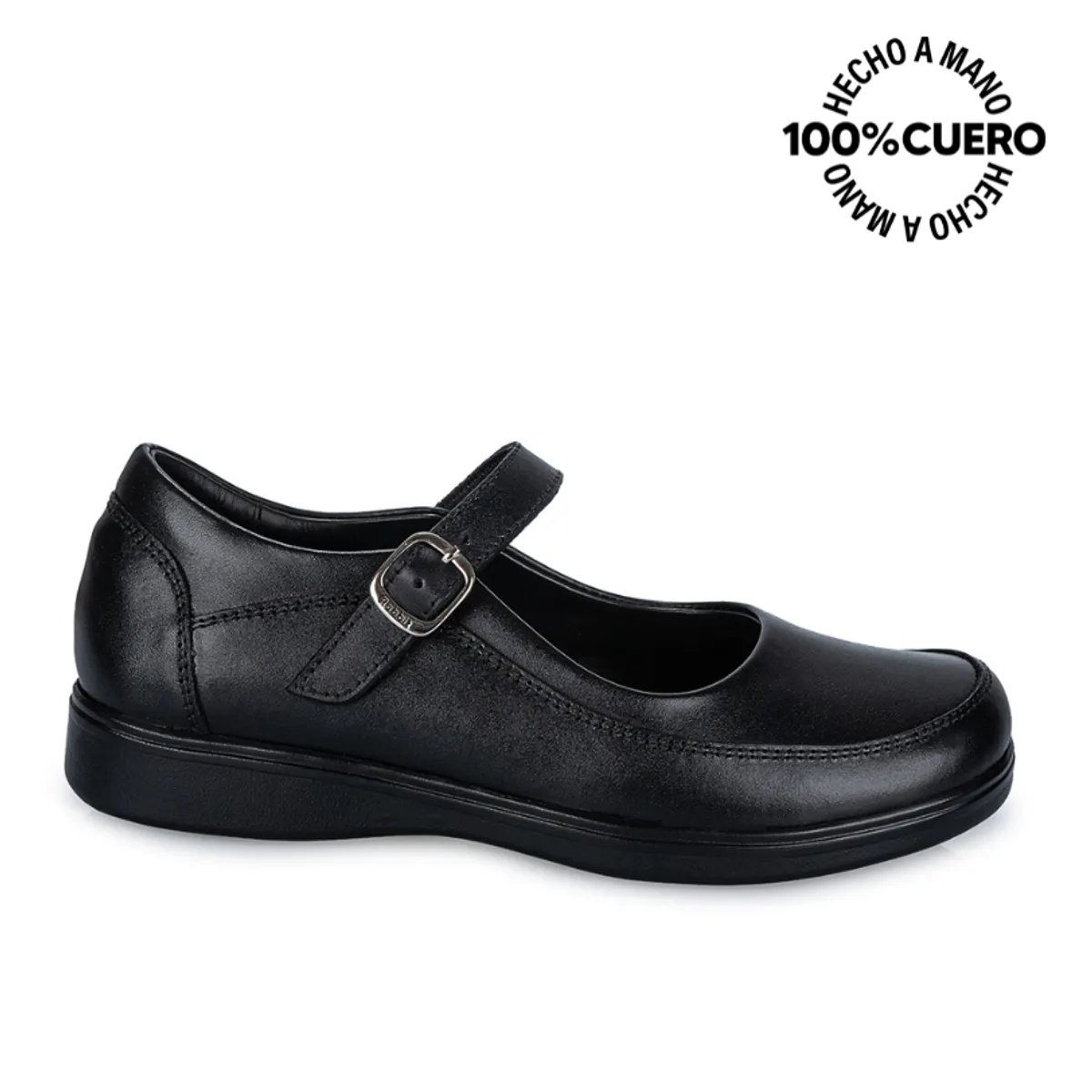 RABBIT - Zapato Escolar Ballerina Casual MANA-058 Negro Rabbit Cuero