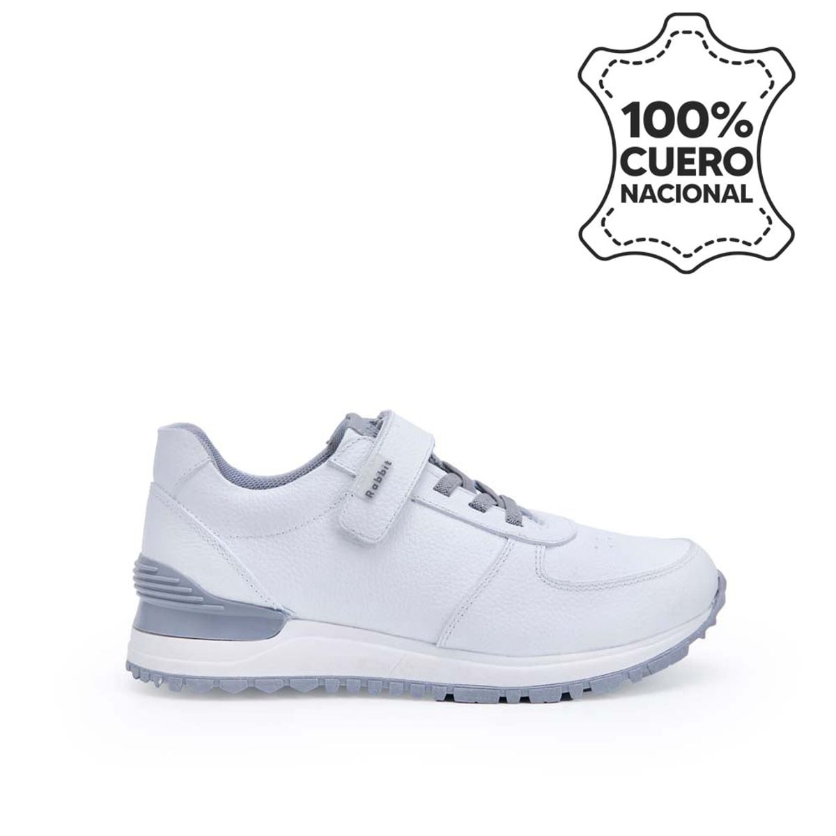 RABBIT - Zapatilla Escolar Unisex Casual ANDREI-025 I Blanco Rabbit Cuero