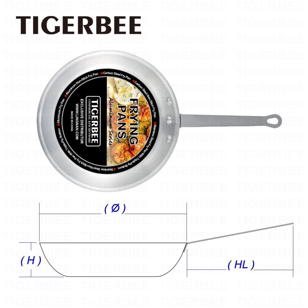 TIGERBEE - SARTEN DE ALUMINIO DE 19 cm CON MANGO DE SILICONA
