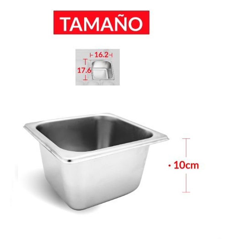 TIGERBEE - BANDEJA GASTRONÓMICA DE ACERO 17.6 cm x 16.2 x 10 cm