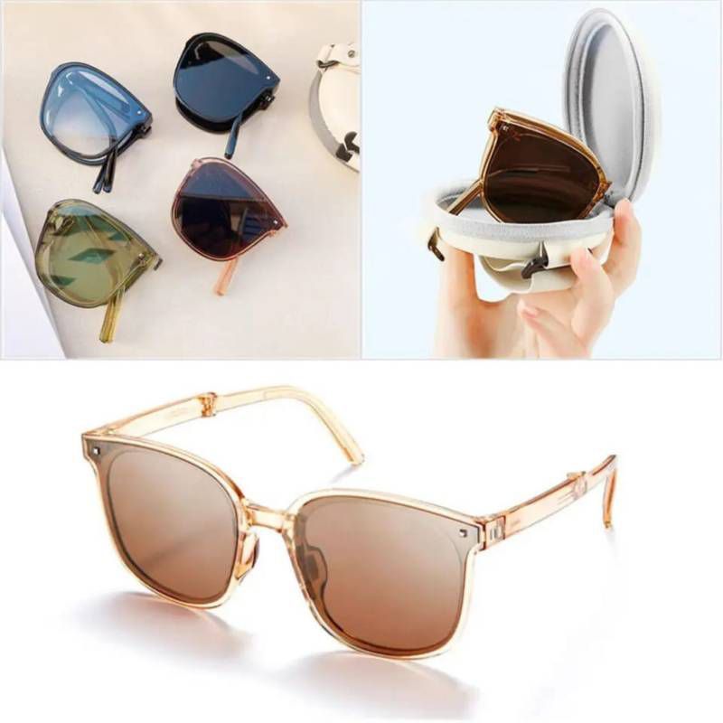 GENERICO - Gafas de sol plegables clásicos retro polarizadas portátil