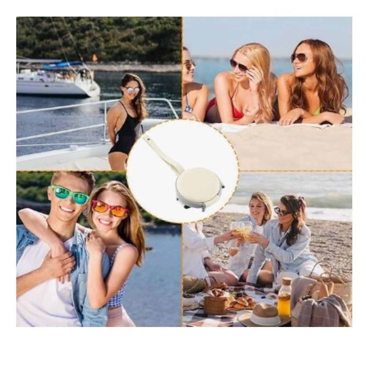 GENERICO - Gafas de sol plegables clásicos retro polarizadas portátil