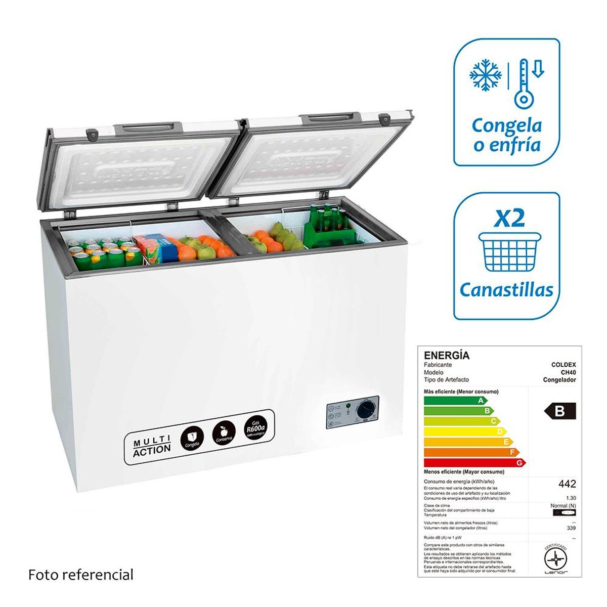 COLDEX - Congeladora CH40 339 Lt Blanco