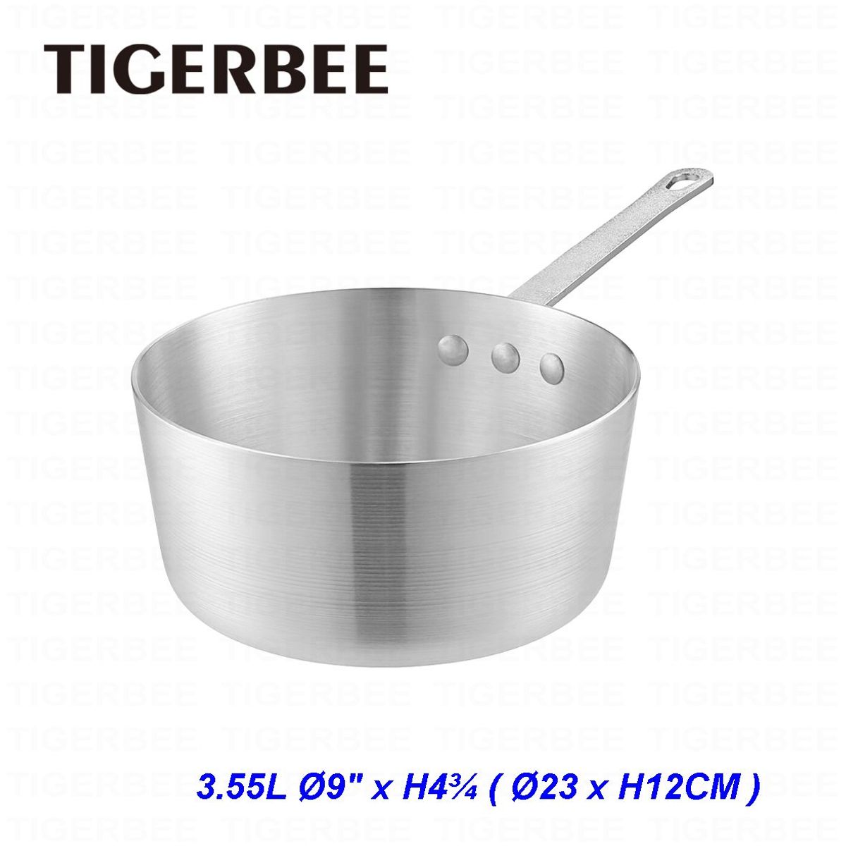 TIGERBEE - CACEROLA DE ALUMINIO DE 23CM CON TAPA Y MANGO DE SILICONA