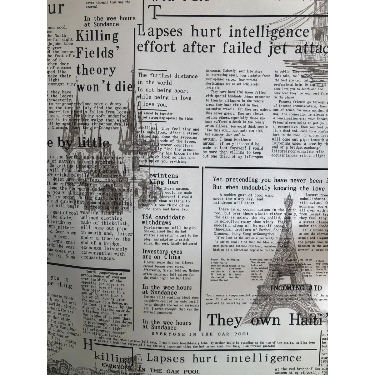 GENERICO - PAPEL TAPIZ PERIODICO 0.53 X 10 M PARA PARED